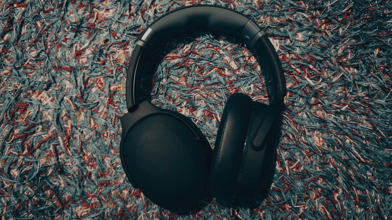 Closeup shot of a pair of Skullcandy over-head headphones