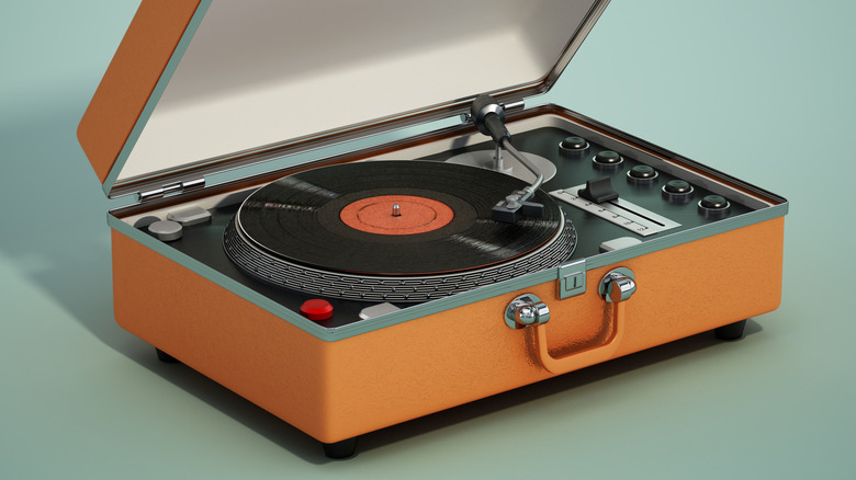 A portable record player