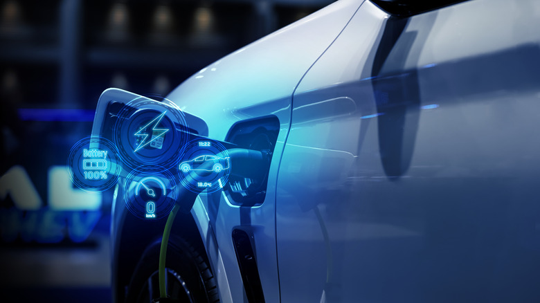 An EV getting charged