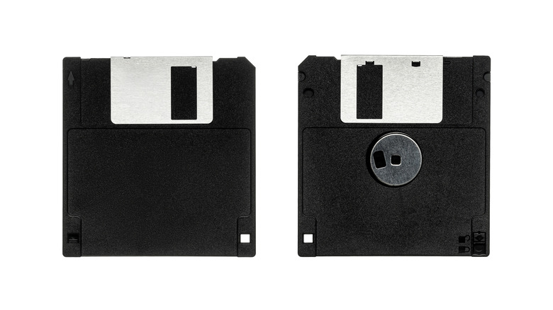 Floppy disk front and back view