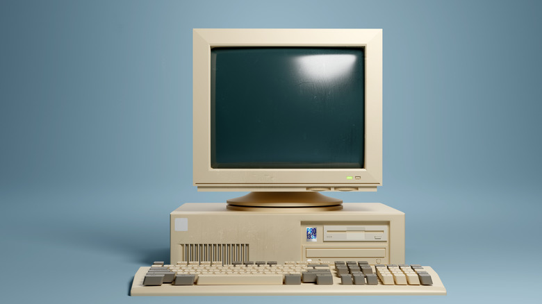 Vintage 1990s computer setup