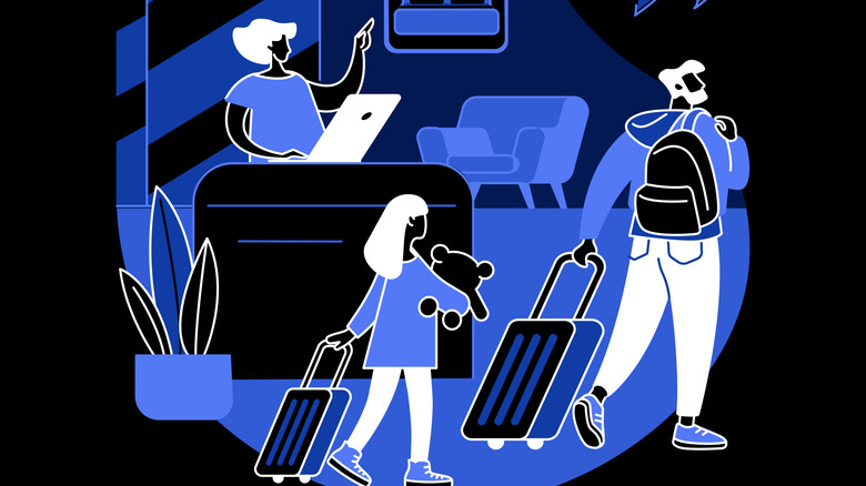 Illustration of guests arriving at a stay