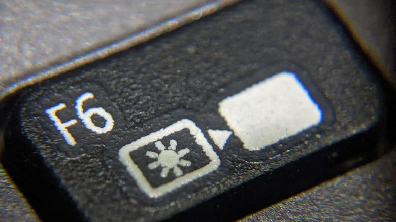 Close-up of the F6 key on a keyboard