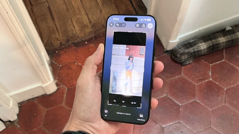 Using Visual Intelligence with ChatGPT to search for a pair of pants on an iPhone 16 Pro Max