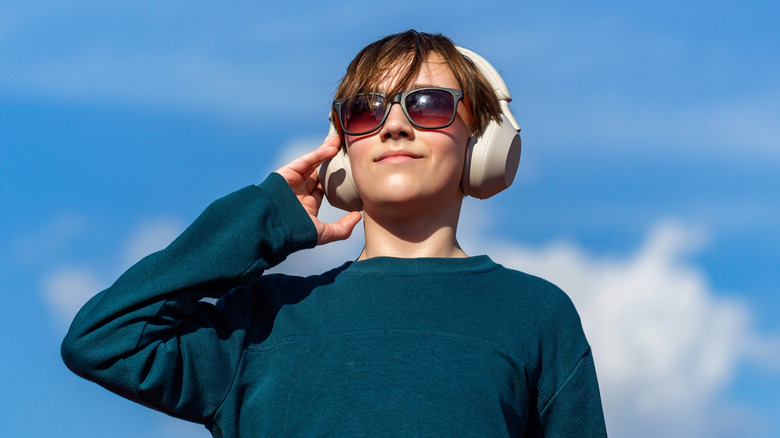 Person wearing headphones