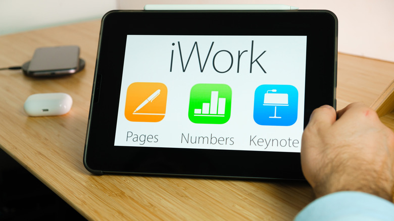 Apple iWork app on an iPad