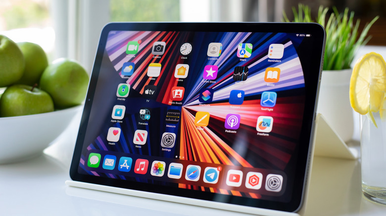 An iPad on a desk