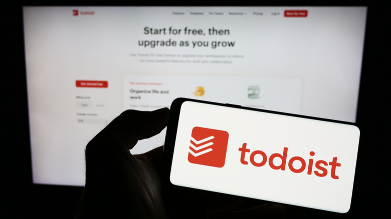 Todoist app on a phone and large screen