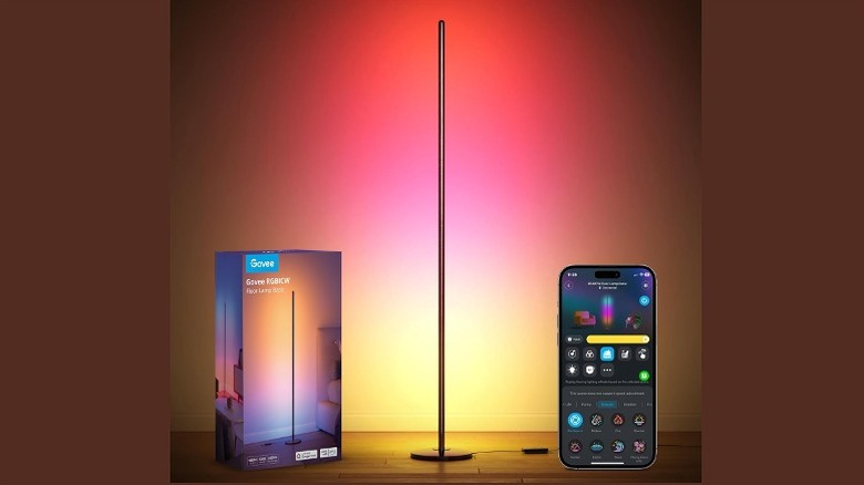 RGB lamp, box, and smartphone