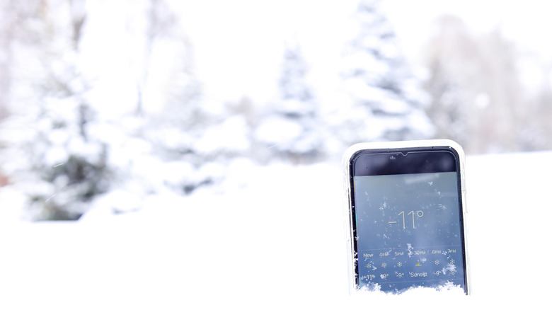 Using a phone in winter