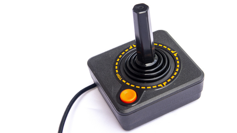 The Atari 2600 joystick on a white background