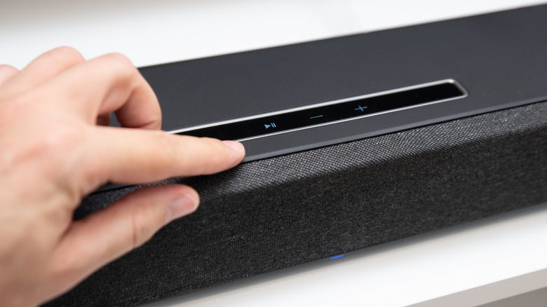 Close-up of a soundbar