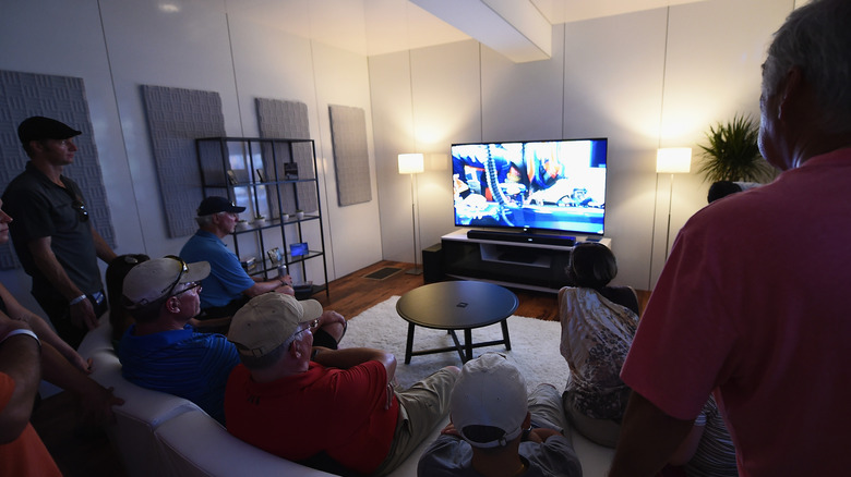 A Samsung soundbar with Dolby Atmos support