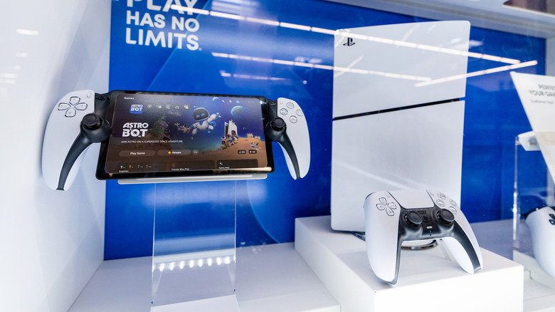 The PlayStation Portal on display next to a PS5