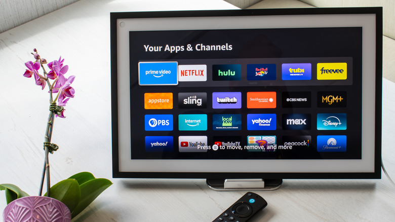 Apps on a Fire TV display