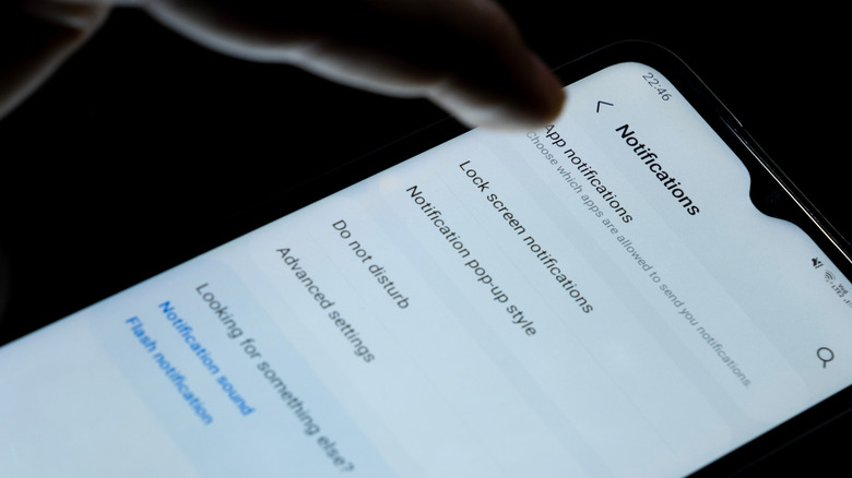 App Notifications on on Android phone
