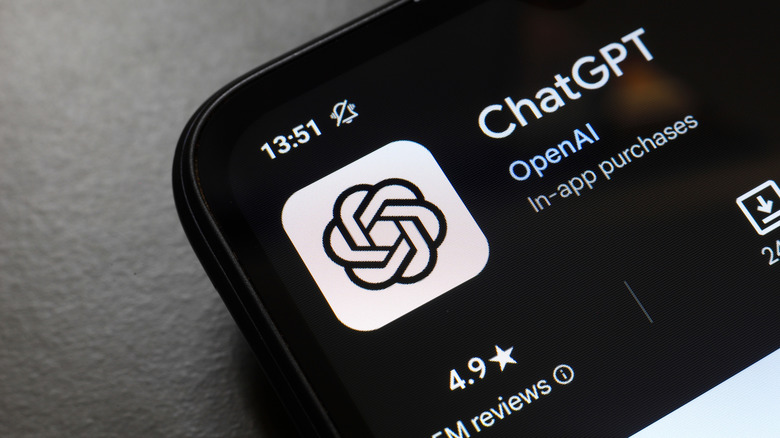 The ChatGPT app page open on the App Store