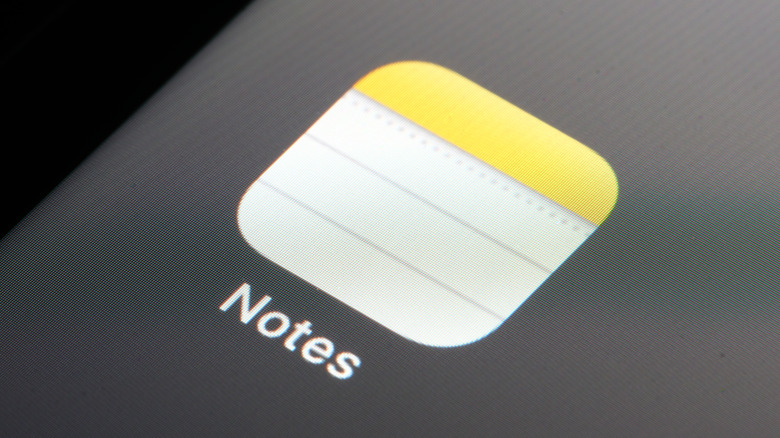 The Notes app tile on a phone screen.