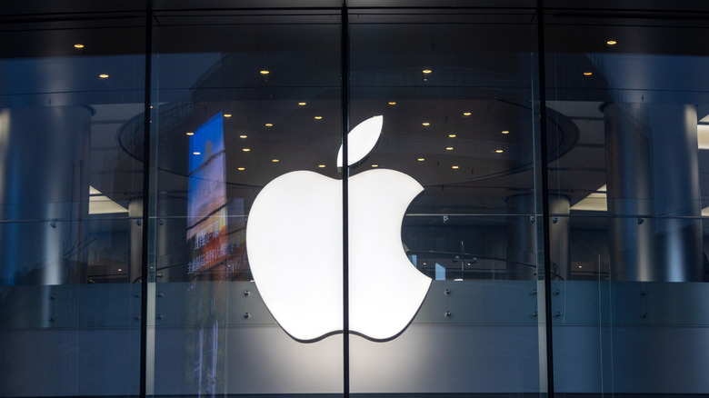 Apple logo at the Apple Wangfujing Store in Beijing, China