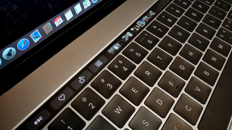 The closeup of keyboard on the fourth generation MacBook Pro