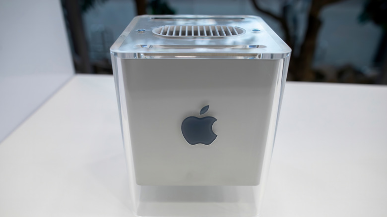 Apple Power Mac G4 Cube placed on a table