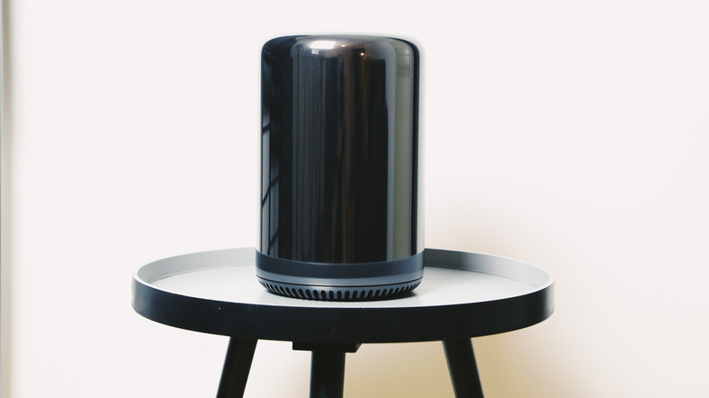 The Apple Mac Pro (2013) computer on a table