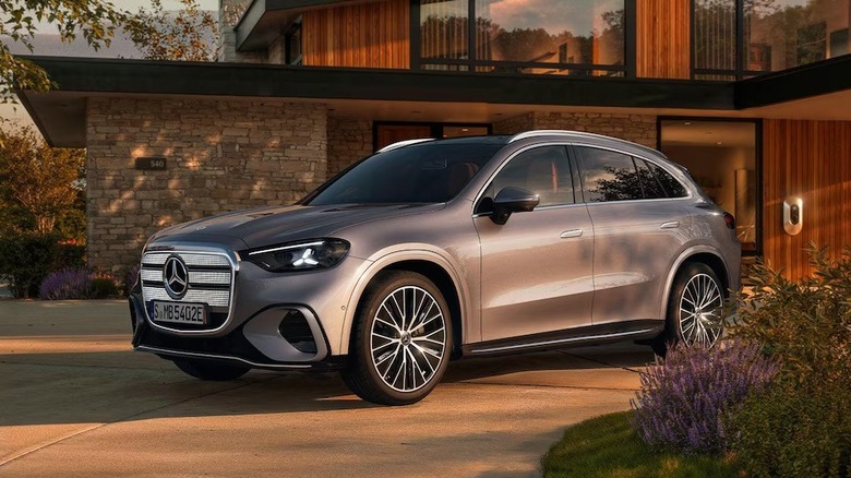 Mercedes-Benz GLC EV parked infront of a house