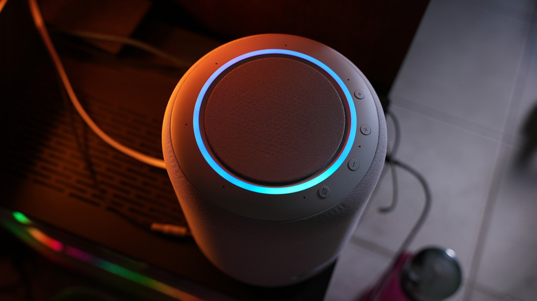 Amazon echo studio big smart speaker on a table