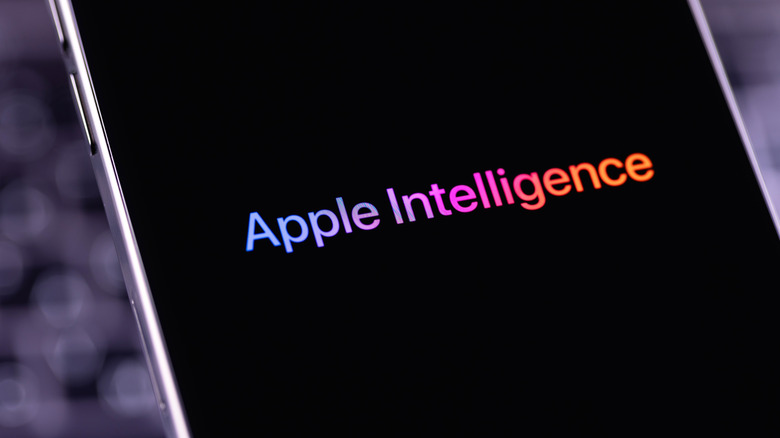 Phone showing Apple Intelligence text