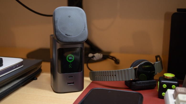 a Ugreen power bank with a built-in wireless charger
