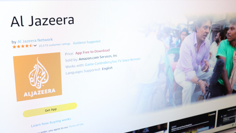 The Al Jazeera app on a Fire TV screen
