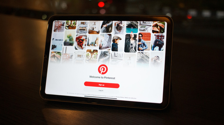 Pinterest on a tablet