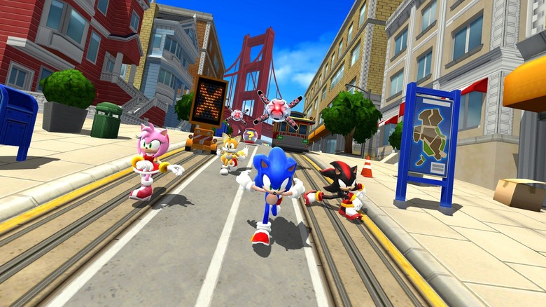 A gameplay screenshot of the mobile game Sonic Forces