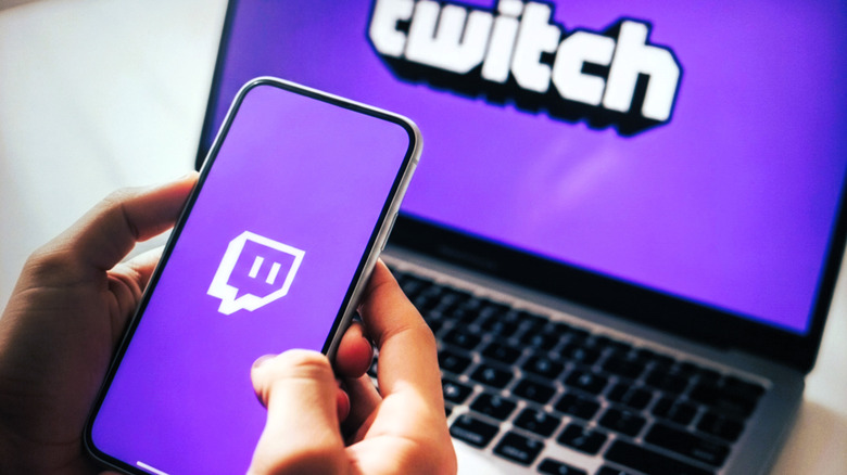 Twitch open on both a laptop and phone