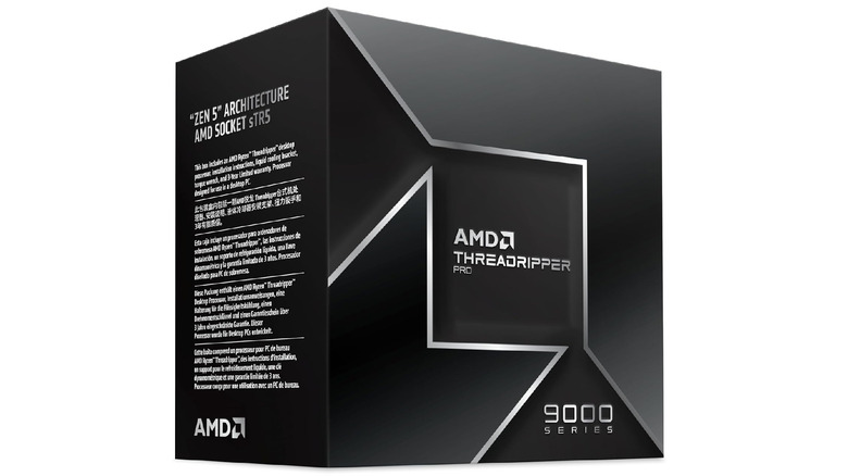 A boxed AMD Ryzen Threadripper PRO 9000 series GPU