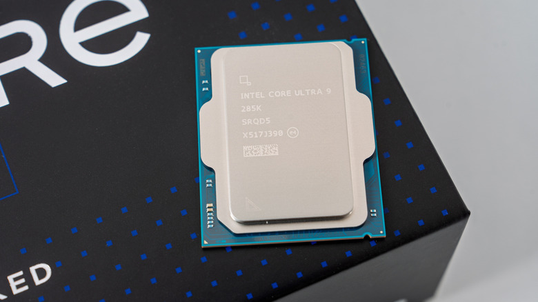 A close-up of the Intel Core Ultra 9 285K processor