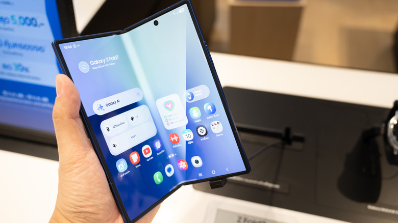 The Galaxy Z Fold7 in hand.