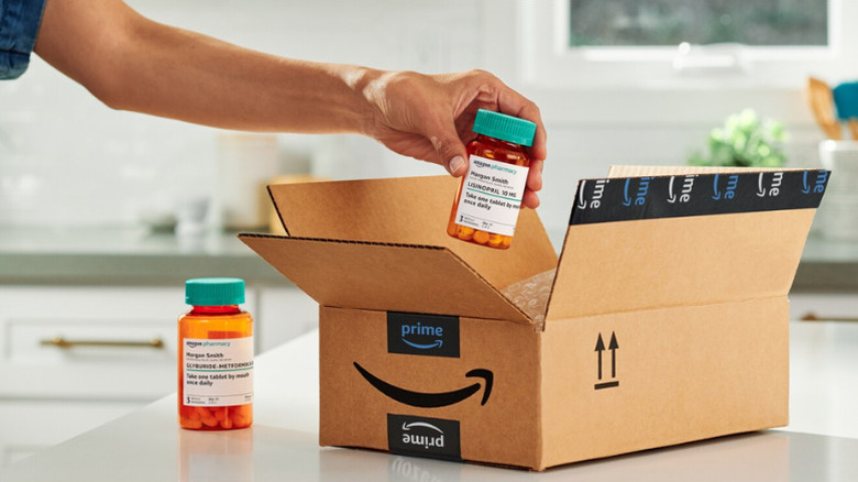 Opening an Amazon Pharmacy delivery box