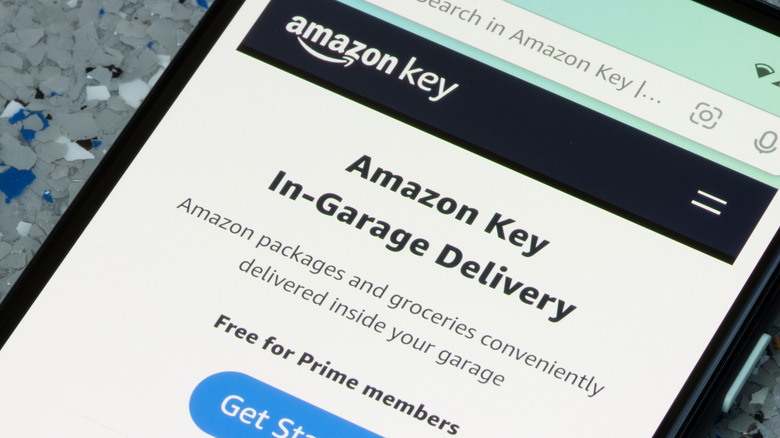 Amazon Key In-Garage Delivery page on Amazon smartphone app