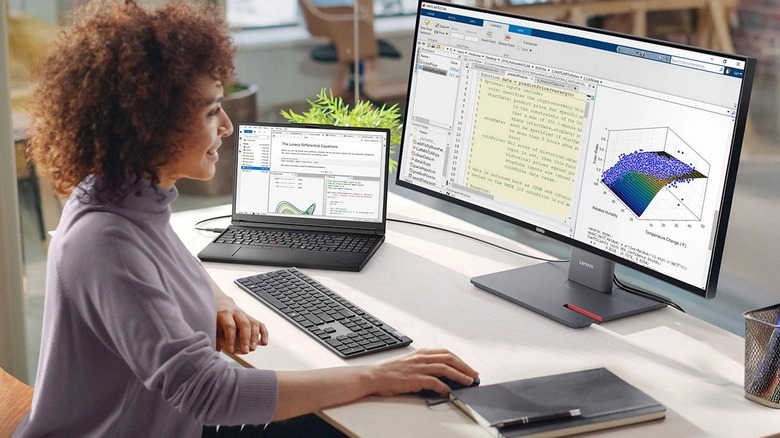 Lenovo laptops on display