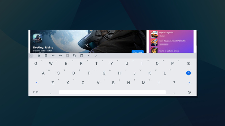HeliBoard keyboard app in landscape mode