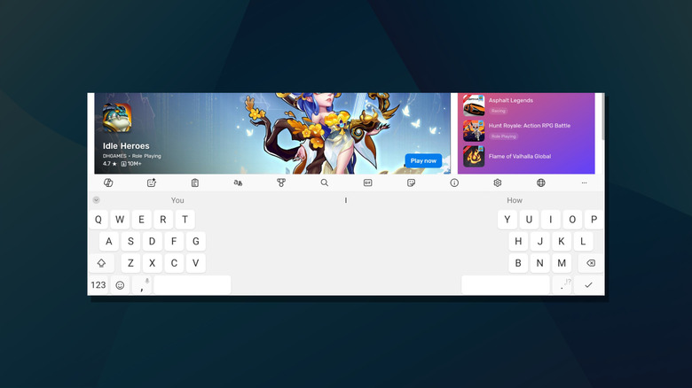 SwiftKey keyboard app in landscape mode