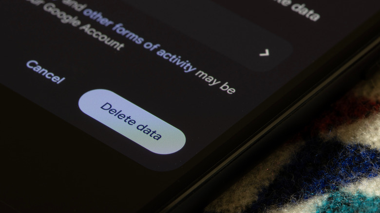 a smartphone with the Clear History button on screen