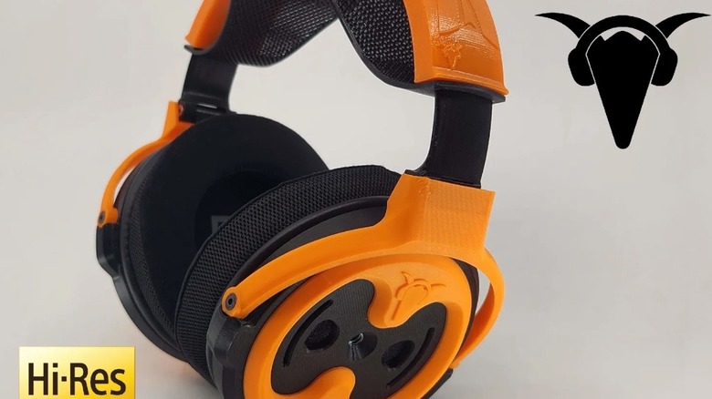 Close-up of 3D printed headphones