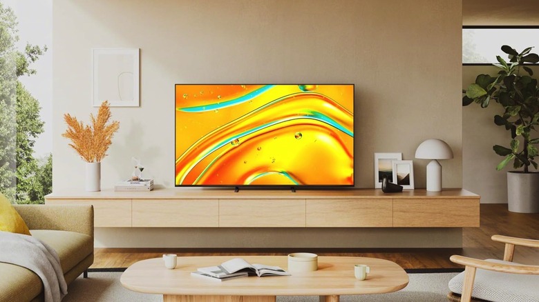 The Sony Bravia 5 55-inch Mini LED Smart TV is pictured on a wall.