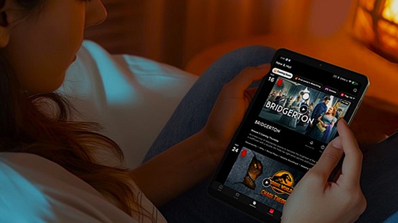 Alldocube tab in use to watch Netflix.