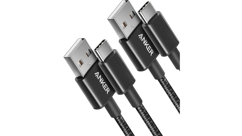 Anha Amazon photo displaying the ends of two different USB-A to USB-C cables