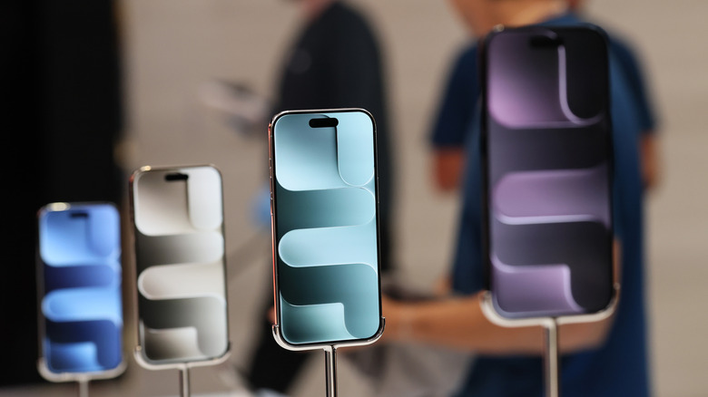 iPhone Air models on display at Apple retail store