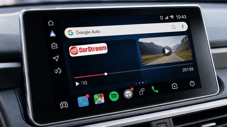 CarStream app playing on Android Auto