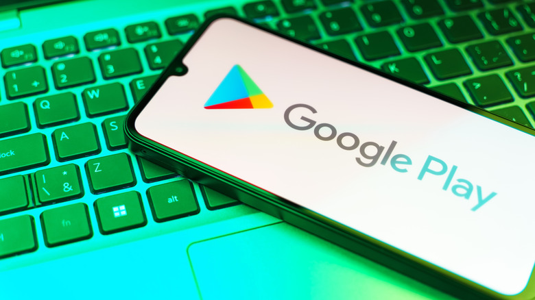 The Google Play Store is being displayed on an Android phone
